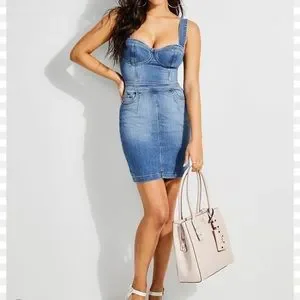 Guess Dresses Guess Gia Denim Bustier Mini Dress Poshmark